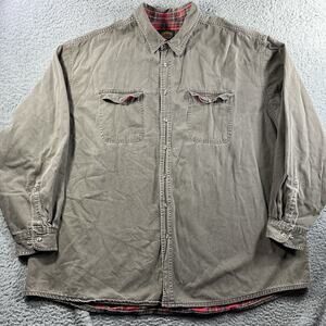 CABELAS FLANNEL LINED CANVAS SHIRT JACKET MENS 4XL TALL BUTTON DOWN OUTDOORS